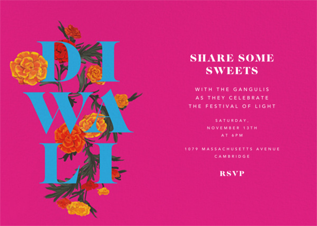 Diwali In Bloom Invitation Send Online Instantly Rsvp Tracking