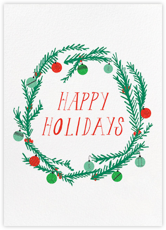 Put the Wreath on the Door - Mr. Boddington's Studio - Watercolor Christmas Cards