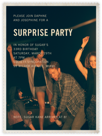 Sawtooth (Tall) - Paperless Post - Surprise Party Invitations 