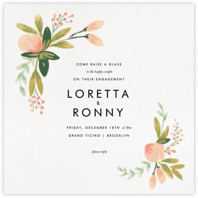 Peach Posies - Rifle Paper Co. - Engagement party invitations 