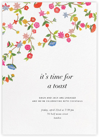 Stitched Floral II - Oscar de la Renta - Engagement party invitations 
