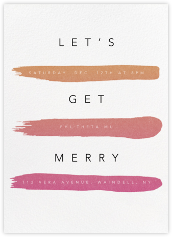 Gradient Brush Strokes - Pink - Paperless Post - Business Party Invitations