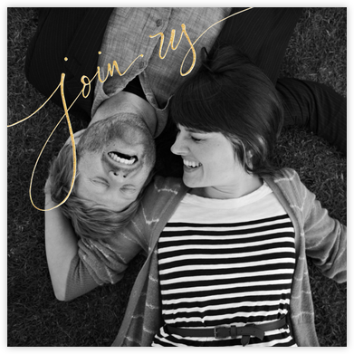 Join Us (Photo) - Gold - Linda and Harriett - Engagement party invitations 