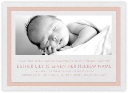 Bandwidth - Antique Pink - Paperless Post - Bris and baby naming invitations