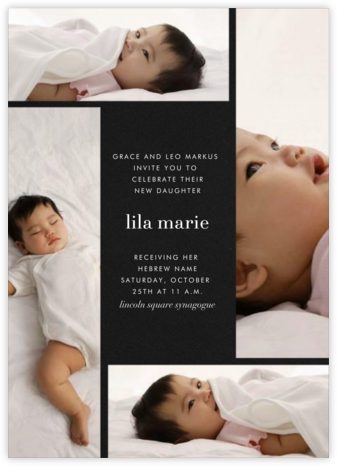 Quad - Black - Paperless Post - Bris and baby naming invitations