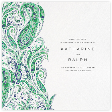 Felix and Isabelle (Save the Date) - Green - Liberty - Liberty London Stationery