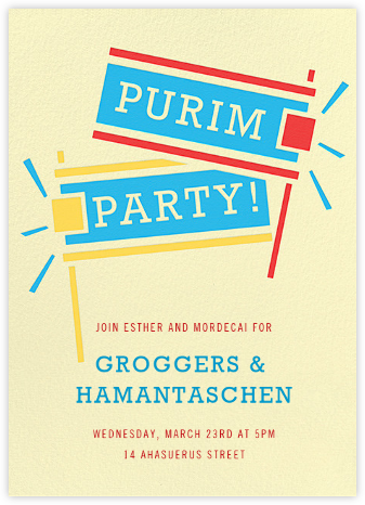 Get Out the Groggers (Invitation) - Paperless Post - Purim Invitations