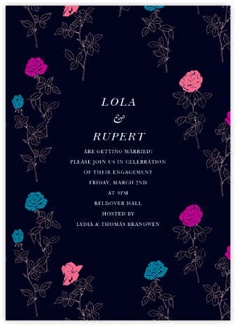 Evening Rose - Oscar de la Renta - Engagement party invitations 