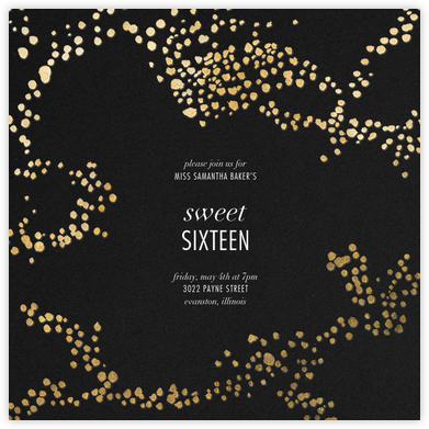 Evoke - Black/Gold - Kelly Wearstler - Sweet 16 invitations