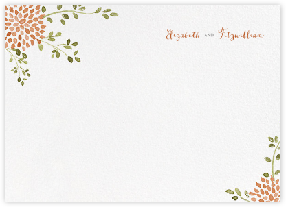 Dahlias (Thank You) - Pumpkin - Paperless Post - Personalized Stationery 