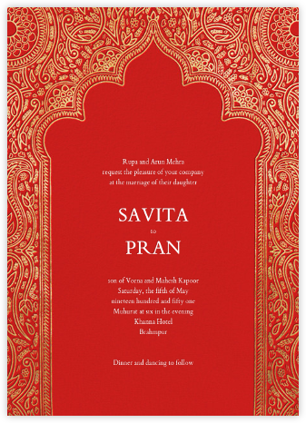 Indian Wedding Invitations Online At Paperless Post