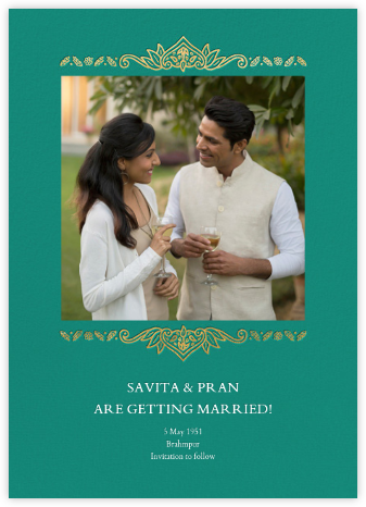 Dvaar (Photo Save the Date) - Teal - Paperless Post - Destination save the dates