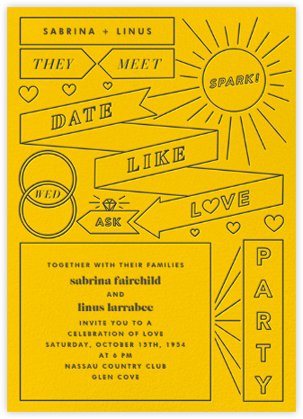 Chronology (Invitation) - Mustard - Paperless Post - Modern wedding invitations 