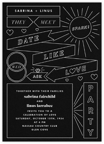 Chronology (Invitation) - Black - Paperless Post - Wedding Invitations