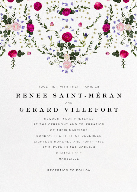 Damascena Invitation White Send Online Instantly