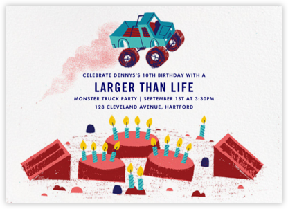 Monster Cake Rally - Paperless Post - Online Kids' Birthday Invitations