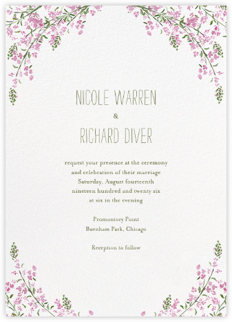 Heathers (Invitation) - Lilac - Paperless Post - Romantic wedding invitations 