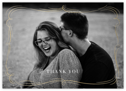 Plume (Photo Stationery) - Gold - Paperless Post - Wedding Thank You Cards 