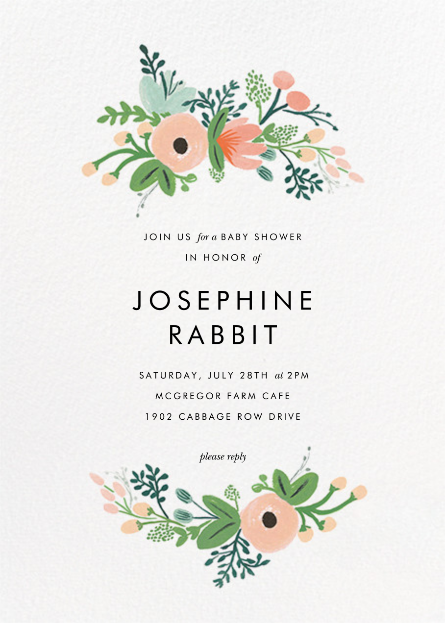 wildflower baby shower invitations