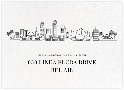 L.A. Skyline View - White/Black - Paperless Post - Announcements