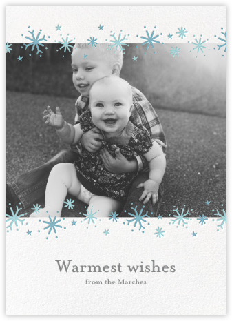 Snowflake Sparkle - Blue - Little Cube - Holiday Photo Cards 