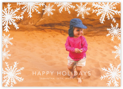 Silhouette Snowflakes (Horizontal) - Linda and Harriett - Holiday Photo Cards 