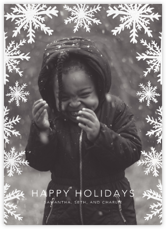 Silhouette Snowflakes (Tall) - Linda and Harriett - Holiday Photo Cards 