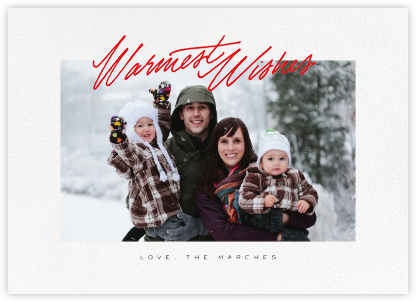 Inscribed Wishes (Horizontal) - Red - Paperless Post - Holiday Photo Cards 