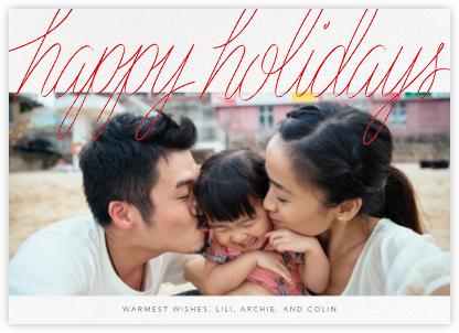 Handwritten Holiday (Horizontal) - Paperless Post - Custom Holiday Photo Cards 2022