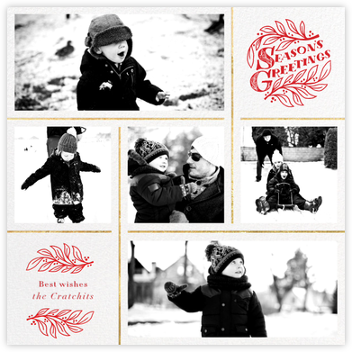 Mistletoe Signet (Grid) - Paperless Post - Holiday Photo Cards 