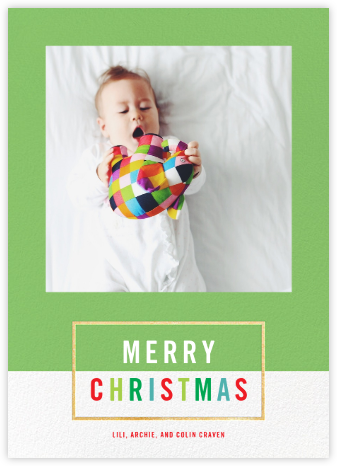 Bright and Bold - Meadow/Gold - Paperless Post - Photo Christmas Cards 