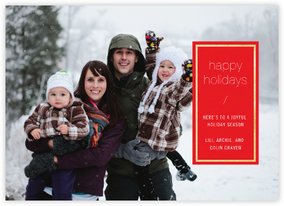 Solidus - Red/Gold - Paperless Post - Holiday Photo Cards 