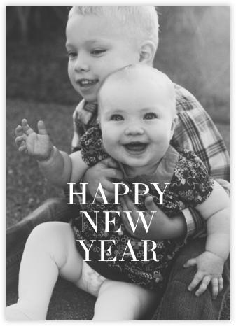 Full-Page Photo Ivory (Double-Sided) - Tall - Paperless Post - New Year Cards 