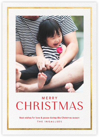 Christmas Finestra (Tall) - White/Gold - Paperless Post - Photo Christmas Cards 