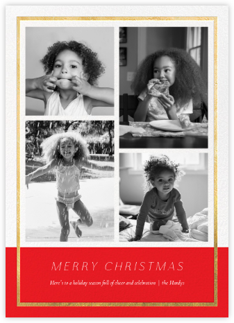 Panneaux (Multi-Photo) - Red/Gold - Paperless Post - Christmas Cards