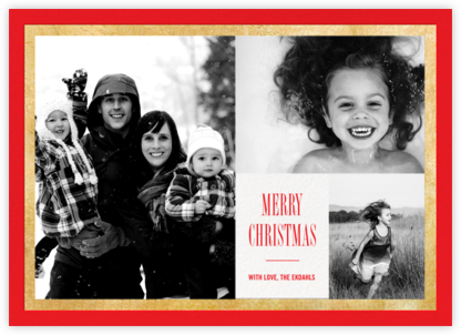 Bordure - Red/Gold - Paperless Post - Christmas Cards