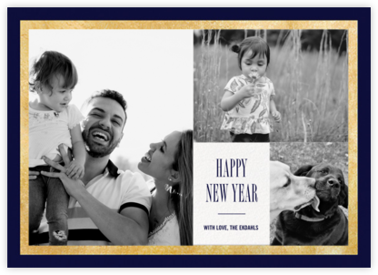 Bordure - Midnight/Gold - Paperless Post - New Year Cards 