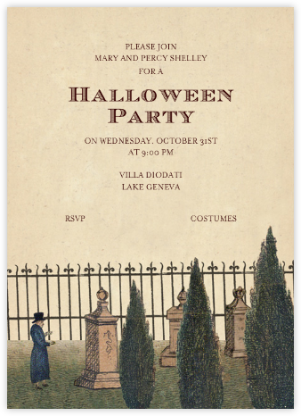 Graveyard Scene - John Derian - Halloween invitations 