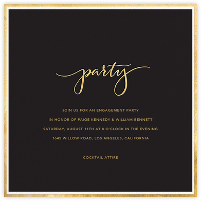 Fine Band Party - Black - Sugar Paper - Engagement party invitations 