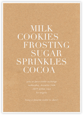 Sweet Snack List - Sugar Paper - Cookie swap invitations