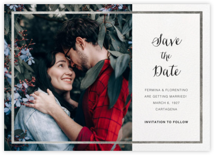 Idylle (Photo Save the Date) - White/Silver - Paperless Post