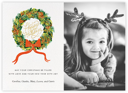 Wintergreen Holiday (Portrait Photo) - Rifle Paper Co. - Holiday Photo Cards 