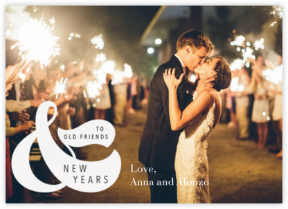 Old Friends and New Years (Horizontal) - White - Paperless Post - New Year Cards 