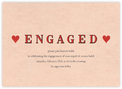 Engaged Hearts - John Derian - Engagement party invitations 