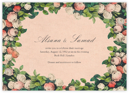 Rose Hedge - John Derian - Romantic wedding invitations 