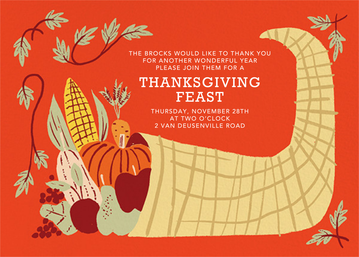 Horn Of Plenty Invitation Send Online Instantly Rsvp Tracking