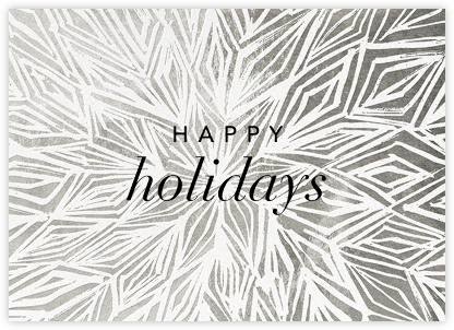 Stellar (Greeting) - Silver - Kelly Wearstler - Snowflakes Christmas Cards