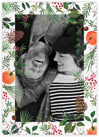 Holiday Market (Tall Photo) - Happy Menocal - Watercolor Christmas Cards