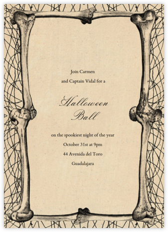 Bones Border - John Derian - Halloween invitations 