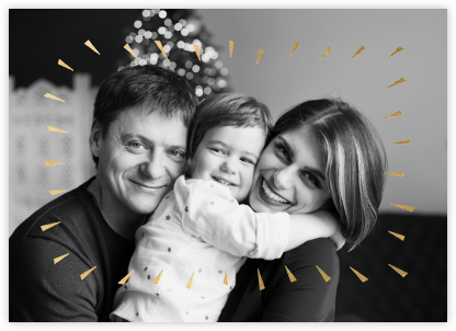 Éclat (Horizontal Photo) - Red/Gold - Paperless Post - Holiday Photo Cards 